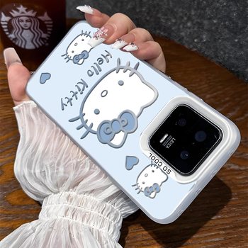 Hello Kitty futrola za iPhone 15/16 – slatki KT mačka dizajn, bijela/crna, otporna na padove
