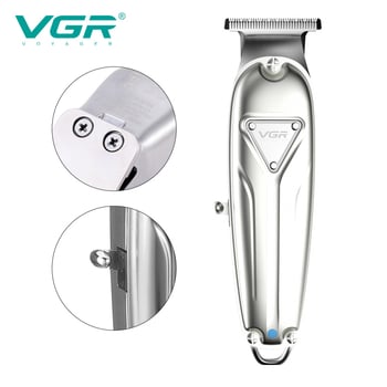 VGR056 Презареждаща се метална електрическа подстрижка за домашна употреба, ножове от неръждаема стомана, метален корпус, 1200–2000 mAh, шум 46–70 dB