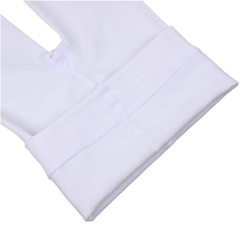 Fehér gyerekeknek készült tánc harisnyák fleece béléssel, anti-pilling, őszi-téli meleg