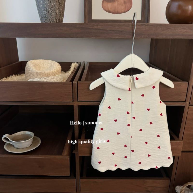 Ljetna haljina za djevojčice krem boje, 3D srce i mašnica, princeski stil