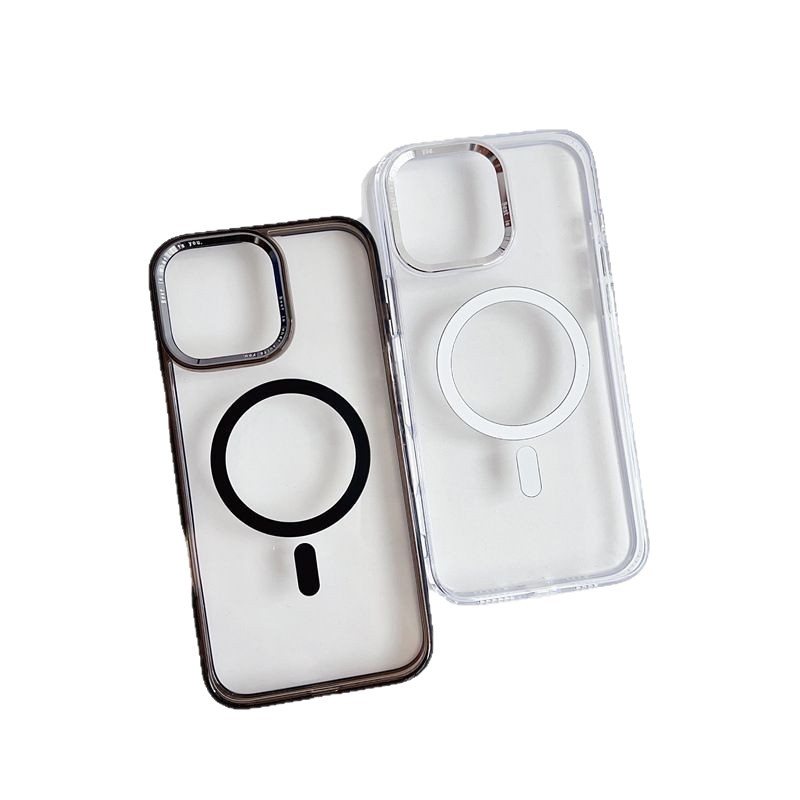 Carcasă din silicon transparentă pentru iPhone 14 Pro Max, subțire, cu atașare magnetică, protecție completă