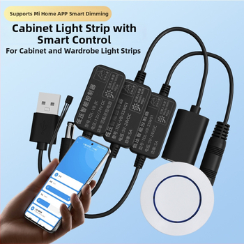 LED osvetlenie do šatní 5V/12V, pripojené k bezdrôtovému prepínaču Bluetooth Mijia, bez kabeláže, s diaľkovým ovládačom