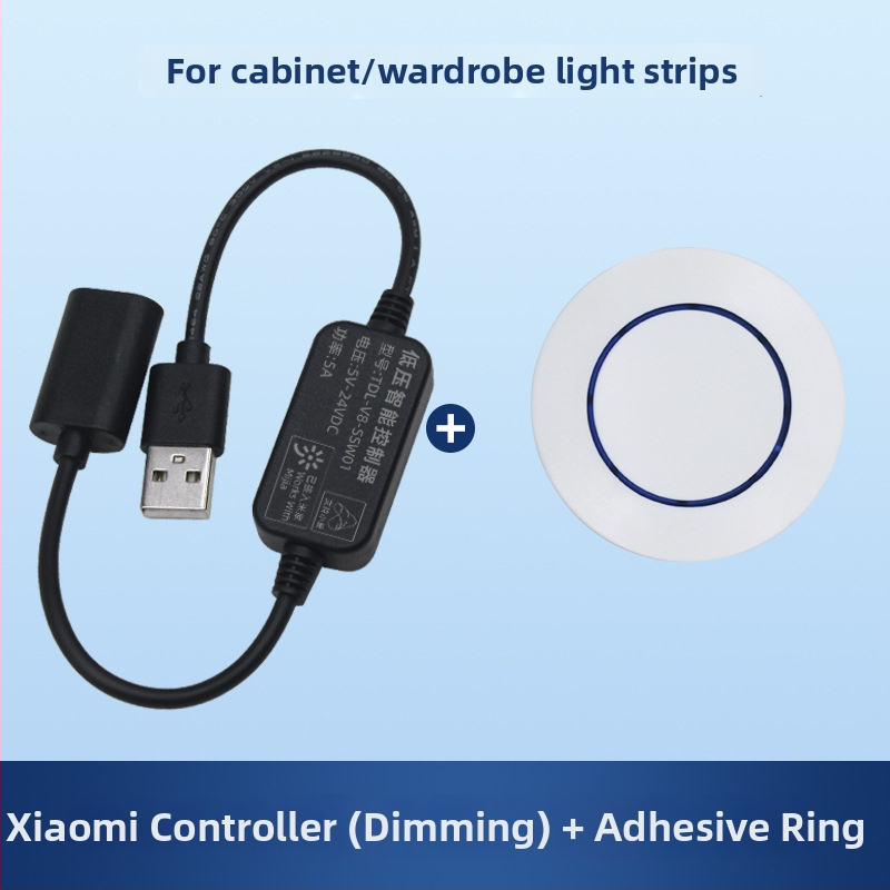 LED osvetlenie do šatní 5V/12V, pripojené k bezdrôtovému prepínaču Bluetooth Mijia, bez kabeláže, s diaľkovým ovládačom