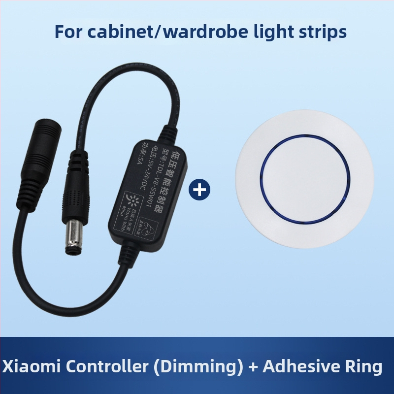 LED osvetlenie do šatní 5V/12V, pripojené k bezdrôtovému prepínaču Bluetooth Mijia, bez kabeláže, s diaľkovým ovládačom