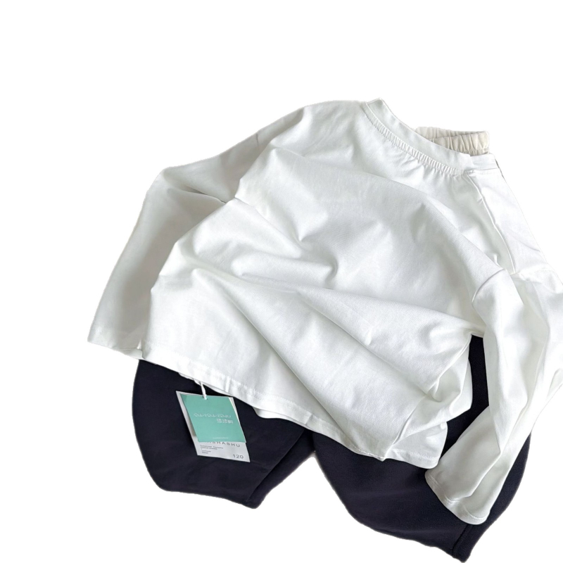 Gyerekeknek szóló hosszú ujjú T-shirt, 2026 tavasz-őszi kollekció, uniszex, hímzett betűkkel, egyszerű mindennapi felső