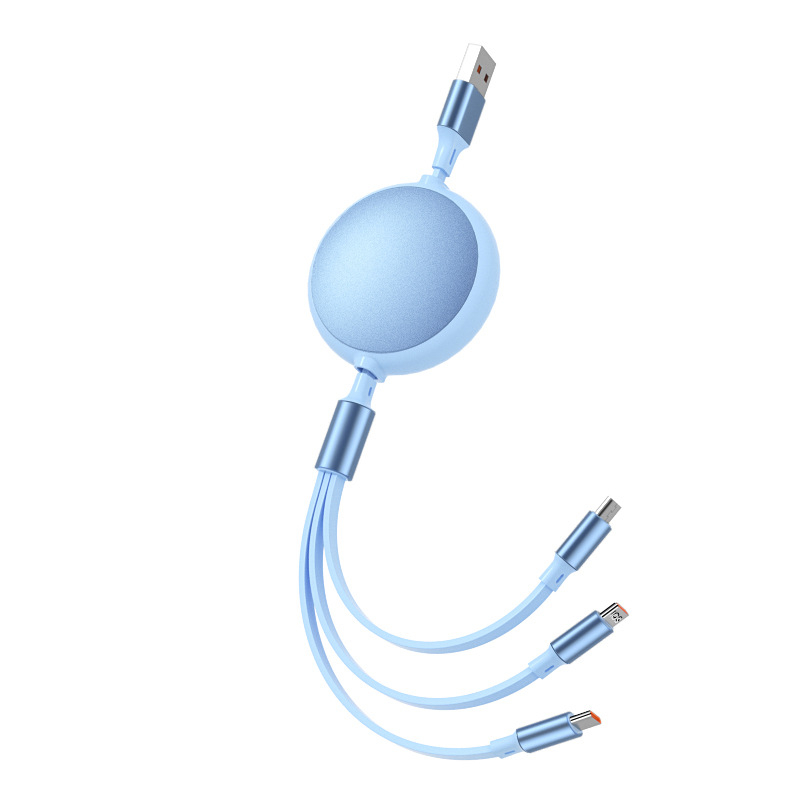Izvlačni kabel za brzo punjenje, 1 na 3, s konektorima Lightning, Micro USB i USB-C, za Huawei, Android i Apple uređaje