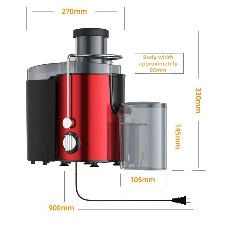 Wu 800W odšťavovač s veľkým vstupom, plne automatické oddelenie šťavy od pulp, bez filtra na pomarančový džús, pre ovocie a zeleninu