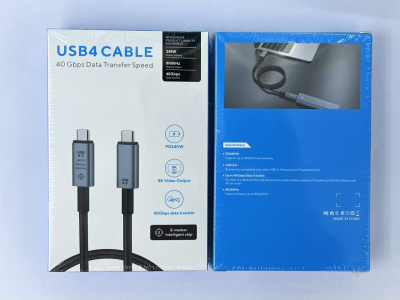 USB4–USB-C kabel za prijenos podataka s dvostrukim krajem, potpuno funkcionalan, 40 Gbps, 8K HD za veliki zaslon