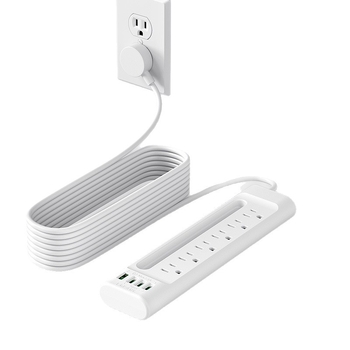 USB produžni priključak u američkom standardu za kućnu upotrebu, s 6 utičnicama, USB portovi 1A3C, zaštita od preopterećenja, bakreni vodiči, UL FCC certificirano