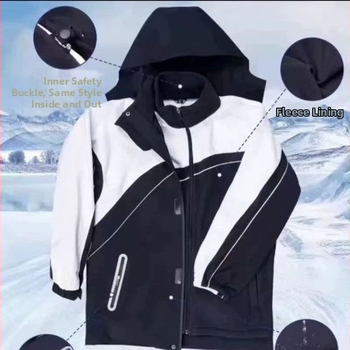 Špeciálna edícia vetruodolného windbreaker-u pre školskú uniformu, unisex, dvojdielny set s fleece podšívkou, 3 v 1, kampus štýl, teplé