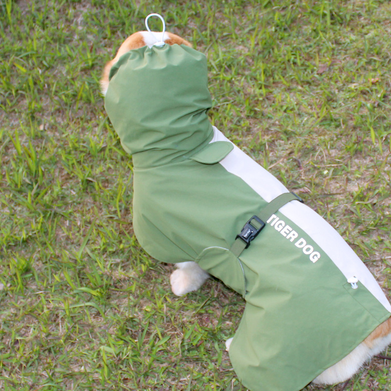 TigerDog vodootporna jakna za pse širokog kroja, pončo za srednje pse (Corgi, Shiba Inu)