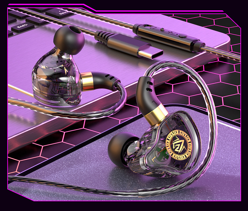 Žično in-ear slušalice za sport i igrice, 3,5 mm i Type-C, kompatibilne s Apple, Samsung i Huawei