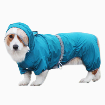Vodootporna jakna za pse, kratka verzija, reflektirajući detalji, cjeloviti kombinezon za male pse (Corgi)