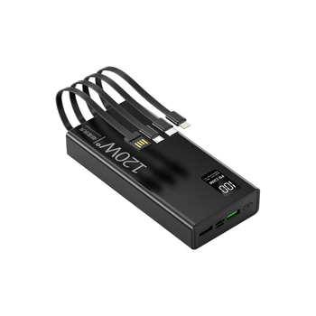 Međunarodna veleprodaja 120W brzo punjenje power bank s integriranim kabelom, 4-u-1, 20000mAh velika kapaciteta