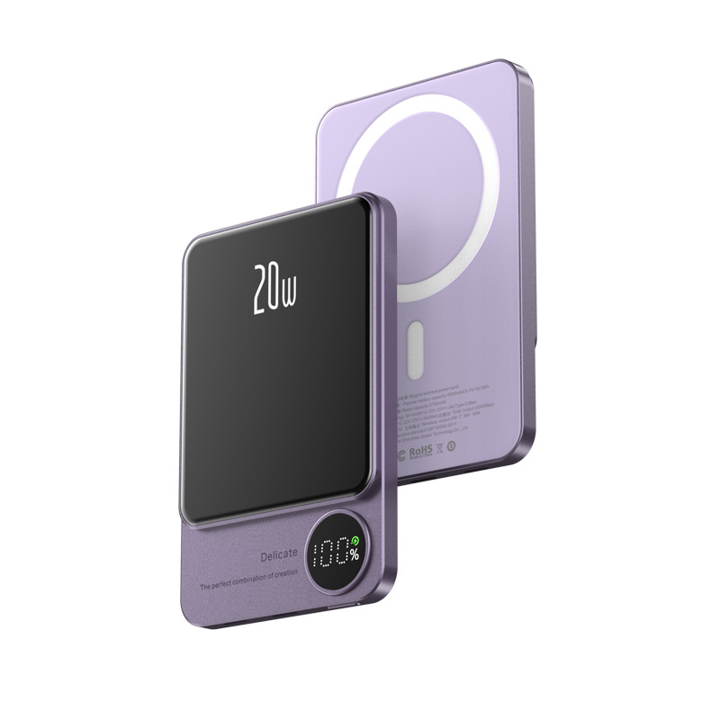 Q9 magnetska bežična vanjska baterija, 15W, aluminijskog legure, ultra-tanka, digitalni zaslon, 10000mAh