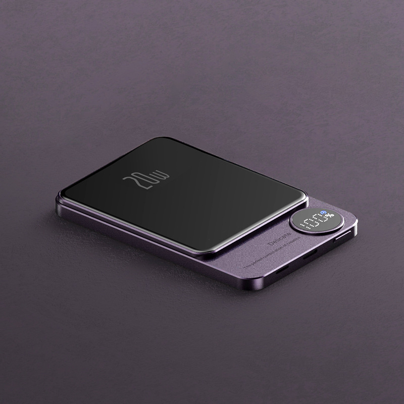 Q9 magnetska bežična vanjska baterija, 15W, aluminijskog legure, ultra-tanka, digitalni zaslon, 10000mAh