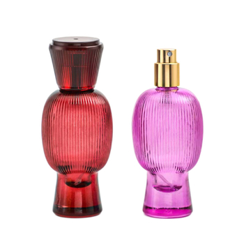 Színes üveg parfüm utántöltő palack csavaros kupakkal, hordozható, 30 ml/50 ml, üres palack szórófejjel