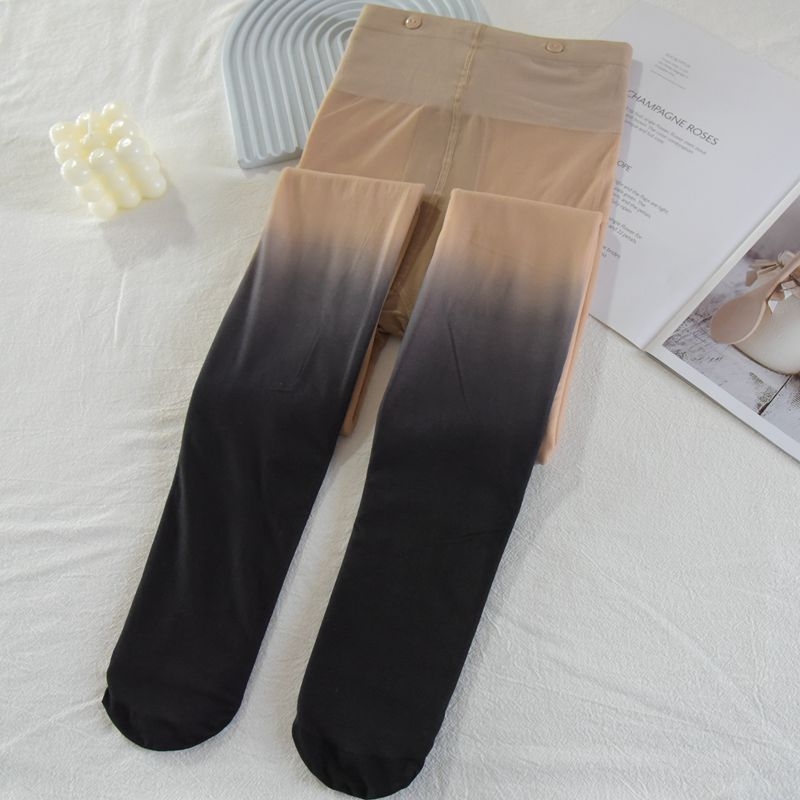 Japanski stil za jesen/zimu, s gradientnim bojama, debele hulahopke s odvojivim gumbima, dvostruki sloj, rezanje po želji, tople ženske čarape.