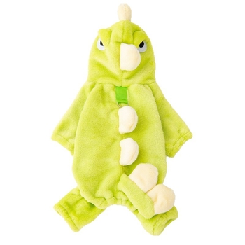 Zimska flanelna jakna za psa s motívom dinosaura, kompatibilna s uzicom, topla i slatka