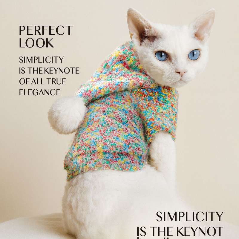 Petcircle Šarena Candy-Bean hoodie za male pse i mačke, jesen-zima