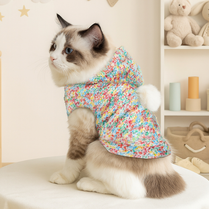Petcircle Šarena Candy-Bean hoodie za male pse i mačke, jesen-zima