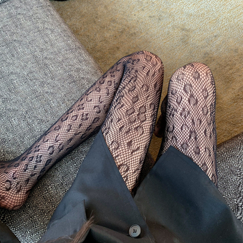 Small G leopard uzorak seksi mrežaste tajice s jacquard tkaninom za žene