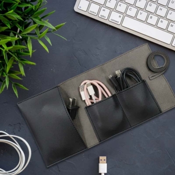 PU kožni organizator kablova i torbica za pohranu za Power Bank, kabeli za podatke i USB dodaci