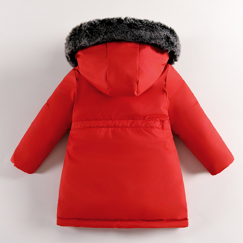 Lányoknak téli kabát fleece béléssel, vastag poliészter parkas, koreai stílusú