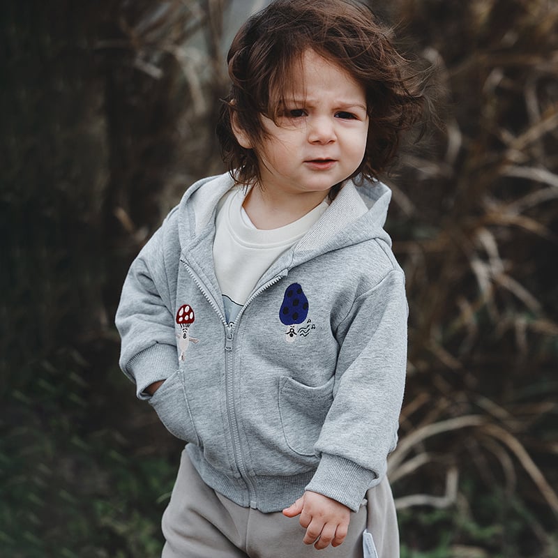 Dječja jakna s kapuljom od pamuka – proljeće/jesen, nordijski stil, unisex, model 5YCU012