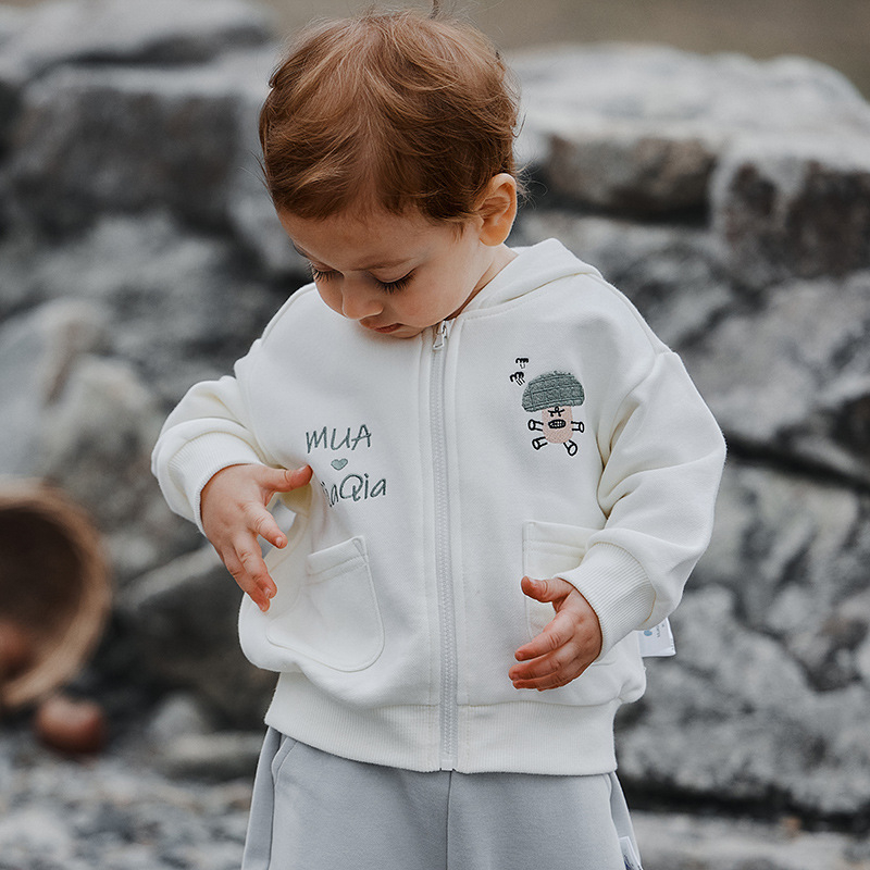 Dječja jakna s kapuljom od pamuka – proljeće/jesen, nordijski stil, unisex, model 5YCU012