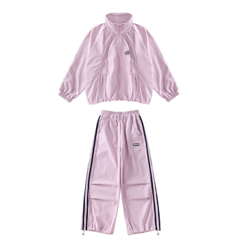 Két darabos szett lányoknak: állógalléros dzseki és kényelmes nadrág, 2025 ősz