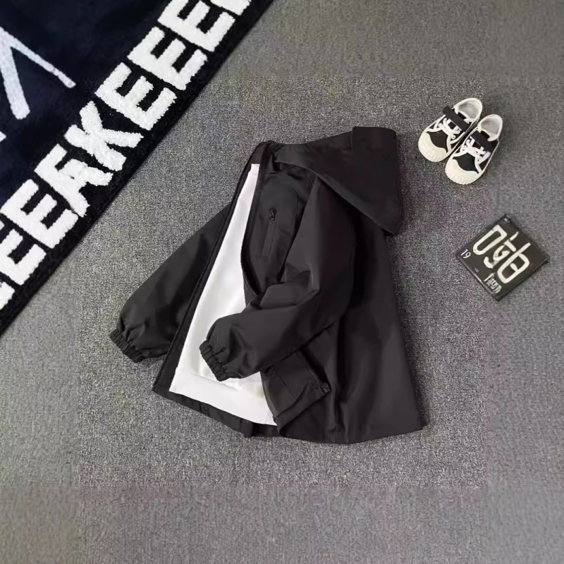Fiúknak tervezett tavasz–ősz kabát, szélálló dzseki, 2025 új modell, középmagas gyermekeknek