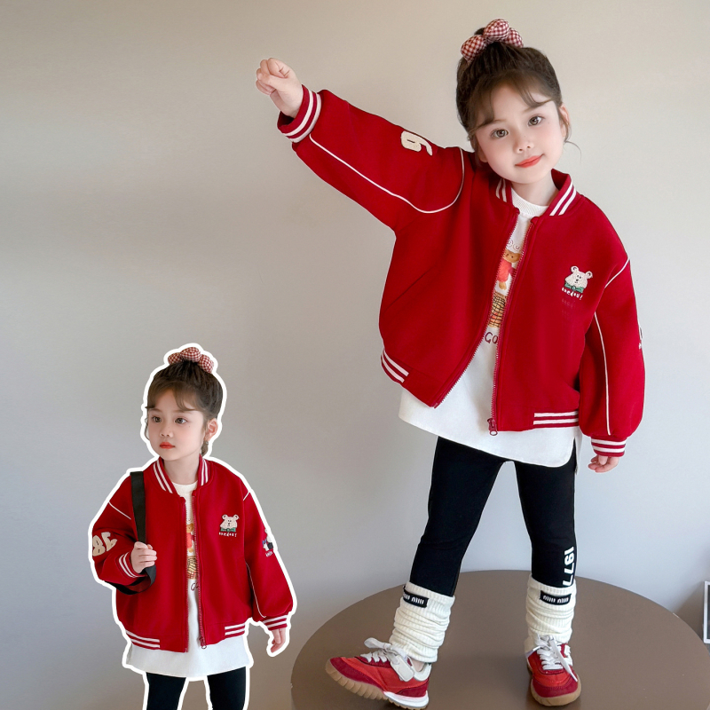2025-ös új lányos baseball dzseki tavasz–ősz, koreai stílusú gyerekdzseki