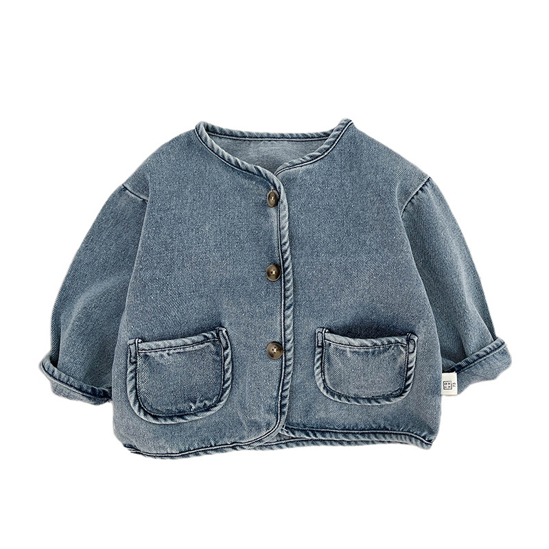 Koreai stílusú fiúknak denim dzseki, tavasz, laza szabás