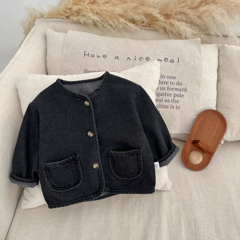 Koreai stílusú fiúknak denim dzseki, tavasz, laza szabás