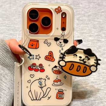 Stativ pentru telefon cu design graffiti: câine și bread-cat