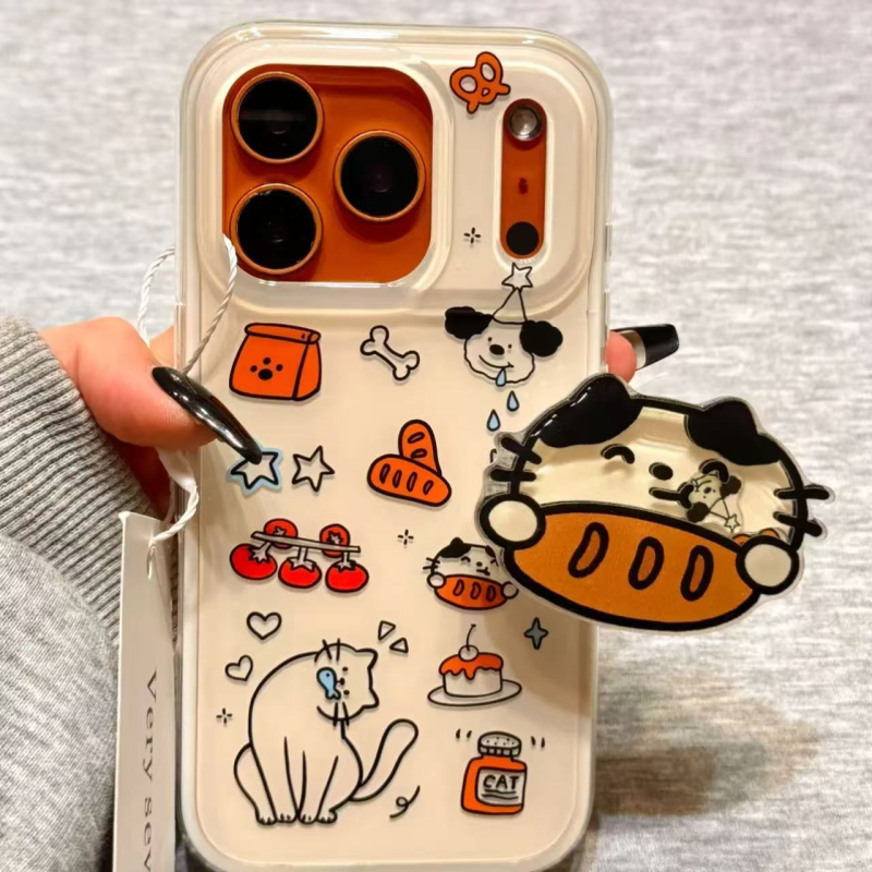 Stativ pentru telefon cu design graffiti: câine și bread-cat