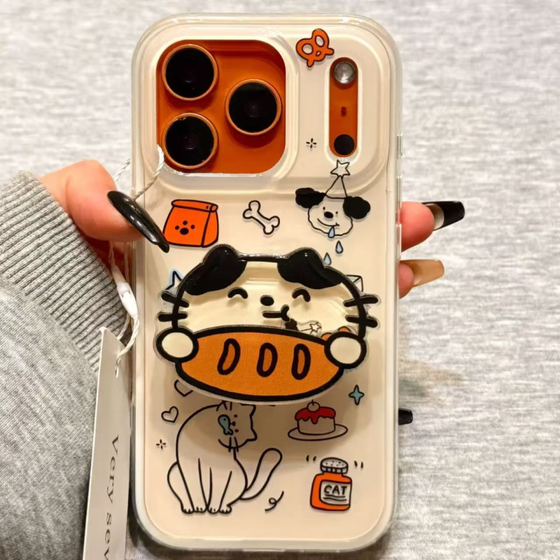 Stativ pentru telefon cu design graffiti: câine și bread-cat