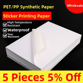 Priehľadný samolepiaci PET papier pre laserovú a atramentovú tlač, lesklý, vodeodolný a olejodolný