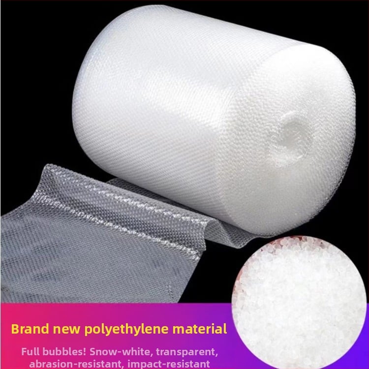 Priehľadný bublinkový obal na balenie, tlmiaci vankúš s bublinkami, LDPE, šírka 1,6 m, dĺžka podľa požiadavky, priemer bublín 10 mm, výška 4 mm