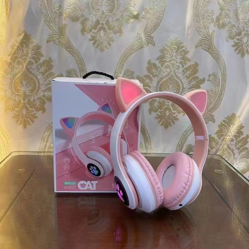 STN28 Bluetooth slušalice s mačjim ušima koje svijetle, bežične, za djecu i djevojke