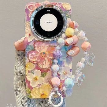 Carcasă Huawei Mate60 Pro cu design estival de flori pictate în ulei, spate TPU, stil Ins, rezistentă la uzură și la cădere.