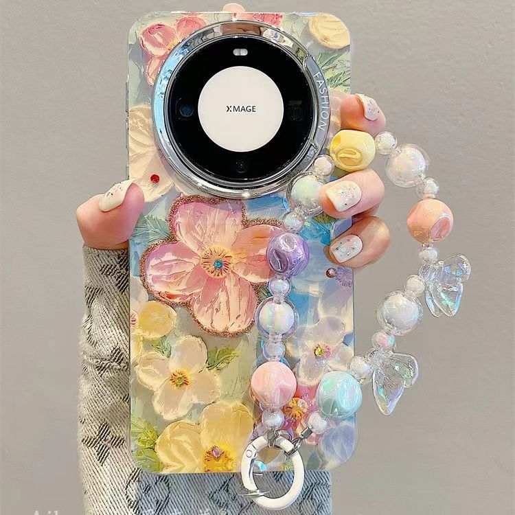 Carcasă Huawei Mate60 Pro cu design estival de flori pictate în ulei, spate TPU, stil Ins, rezistentă la uzură și la cădere.