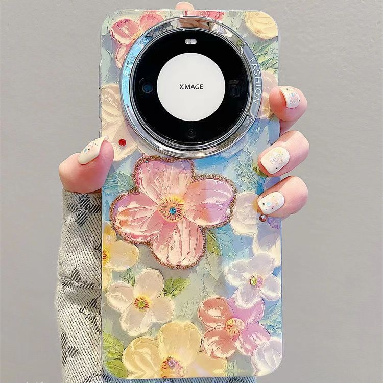 Carcasă Huawei Mate60 Pro cu design estival de flori pictate în ulei, spate TPU, stil Ins, rezistentă la uzură și la cădere.