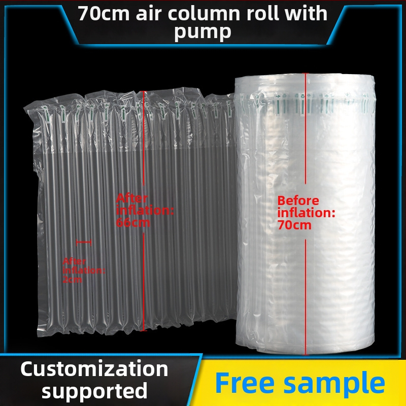 Vlastný materiál pre bublinkový stĺpec pre tašky so vzduchovým stĺpcom, zosilnený PE+PA, 70 cm, vhodný pre víno, kozmetiku, remeslá, digitálne produkty a rastliny