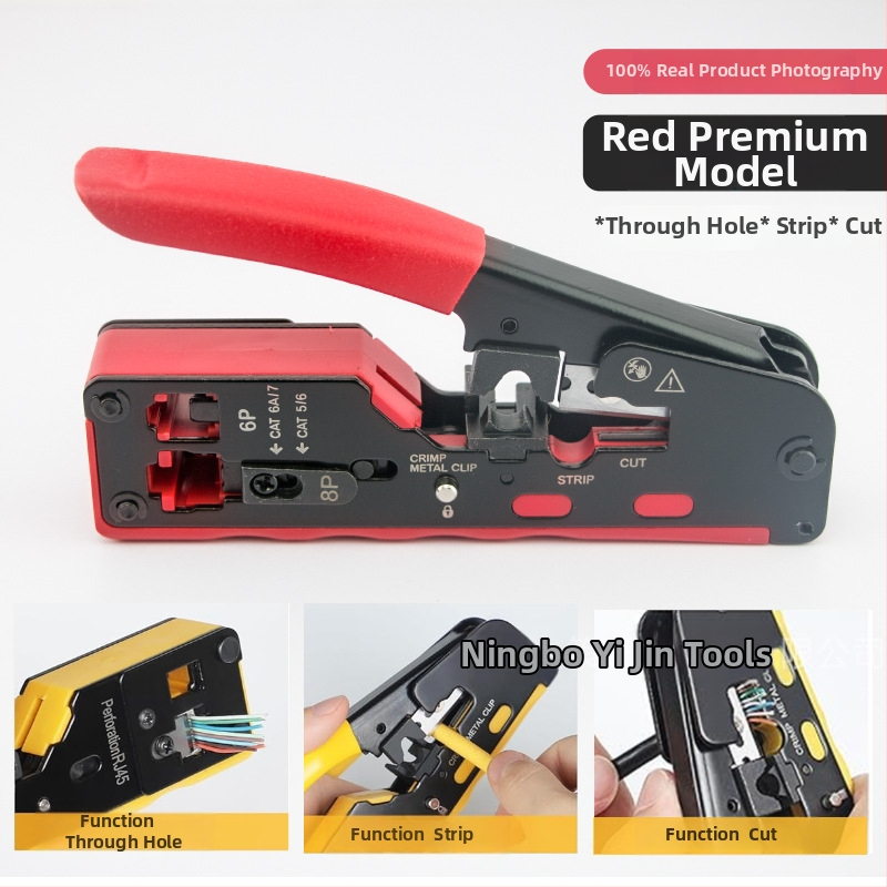 Cat7 sieťový kábel krimpovací nástroj s odstraňovačom izolácie a RJ45 rezom, viacúčelový