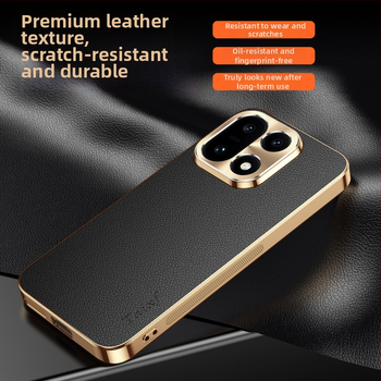 Carcasă OnePlus 15 PLK110, stil Chinezesc, textură piele PU, husă protectoare pentru bărbați și femei, finisaj electroplatat de lux