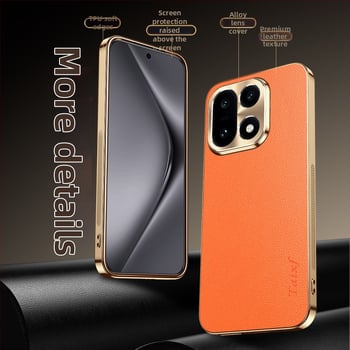 Carcasă OnePlus 15 PLK110, stil Chinezesc, textură piele PU, husă protectoare pentru bărbați și femei, finisaj electroplatat de lux