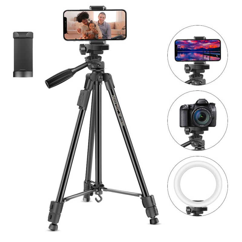 NP3180s 135 cm stativ za mobitel za livestream s LED rasvjetom i aluminijskim legurama