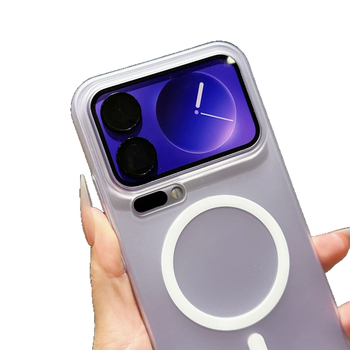 Carcasă dură din PC, transparentă, cu magnet pentru Xiaomi 17 Pro Max, finisaj mat, decupaj mare pentru cameră, design minimalist